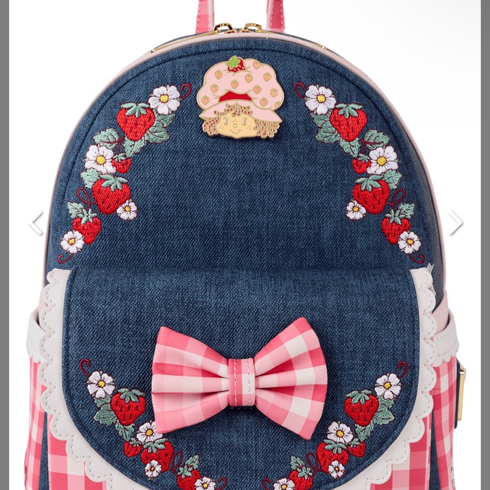 Loungefly Strawberry Shortcake Faux Denim Mini Backpack